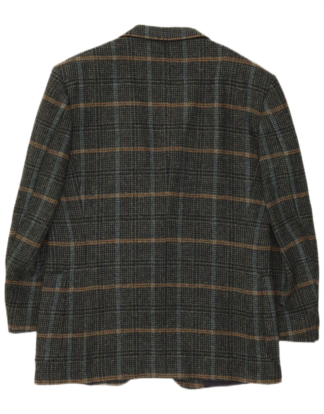Nino Cerruti Herren 2-Knopf-Blazerjacke IT 54 2XL grün karierte Wolle