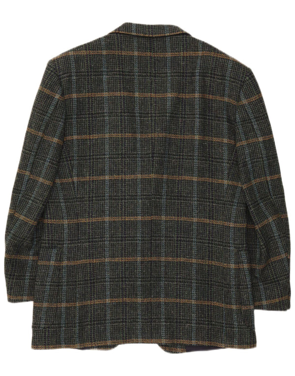 Nino Cerruti Herren 2-Knopf-Blazerjacke IT 54 2XL grün karierte Wolle