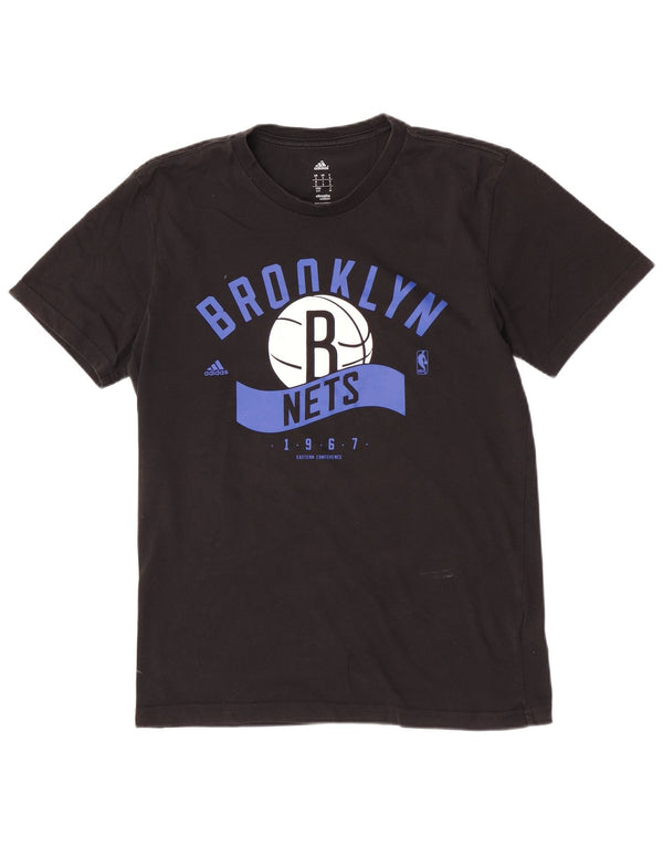 Adidas Herren Brooklyn Nets Graphic T-Shirt Top Small Schwarz Sport