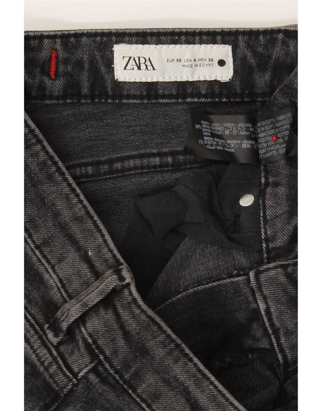 Zara Damen Bootcut Jeans EU 36 XS W26 L27 Graue Baumwolle