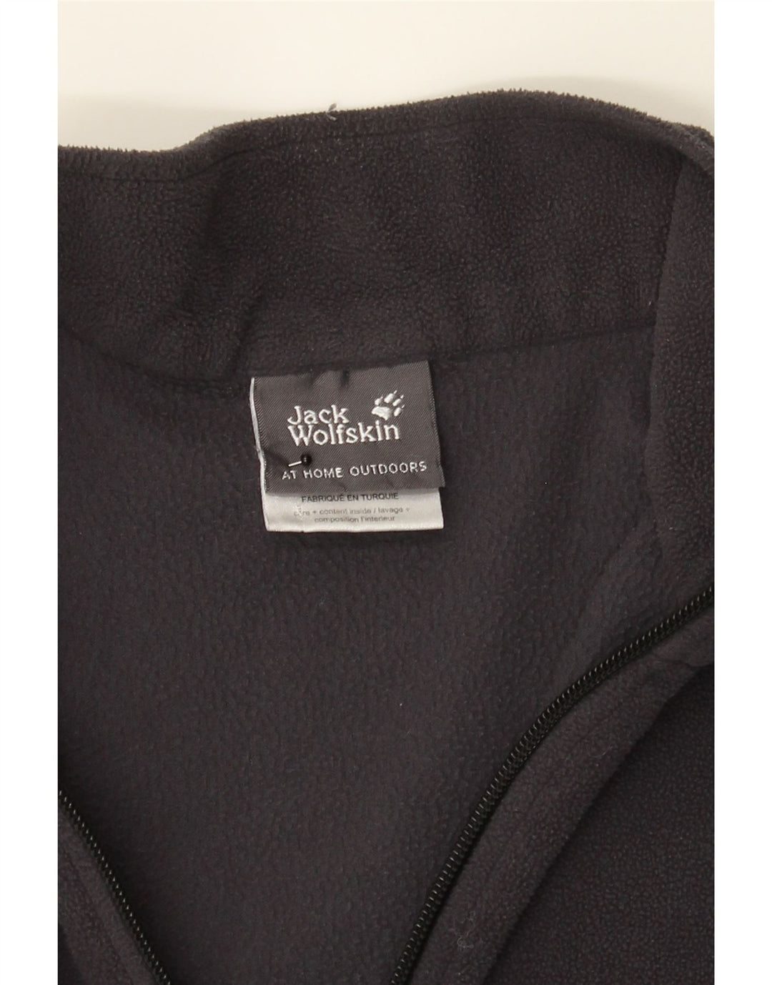 JACK WOLFSKIN Mens Zip Neck Fleece Jumper UK 36/38 Medium Grey Polyester Vintage Jack Wolfskin and Second-Hand Jack Wolfskin from Messina Hembry 