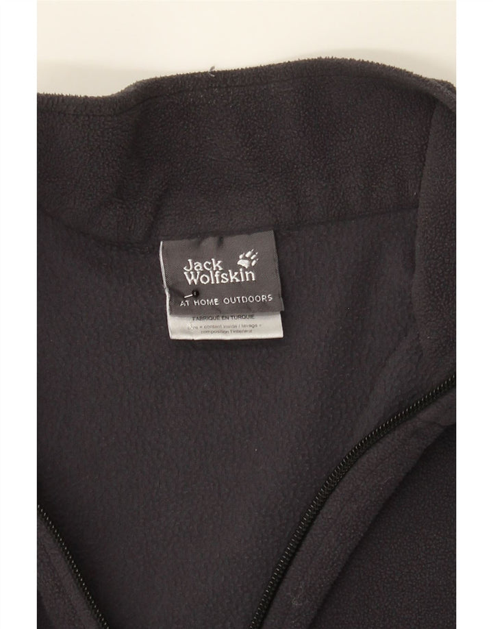 JACK WOLFSKIN Mens Zip Neck Fleece Jumper UK 36/38 Medium Grey Polyester Vintage Jack Wolfskin and Second-Hand Jack Wolfskin from Messina Hembry 
