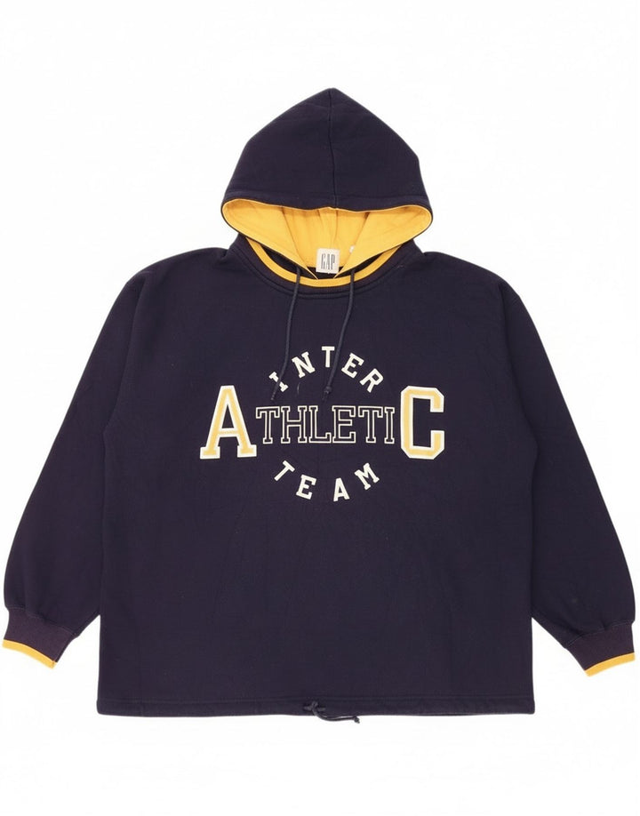 Gap Herren-Kapuzenpullover mit Grafik, groß, Marineblau, Polyester