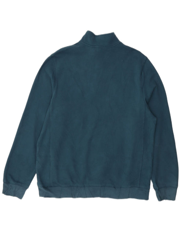 IZOD Herren-Sweatshirt mit Reißverschluss am Hals, mittelblaue Baumwolle