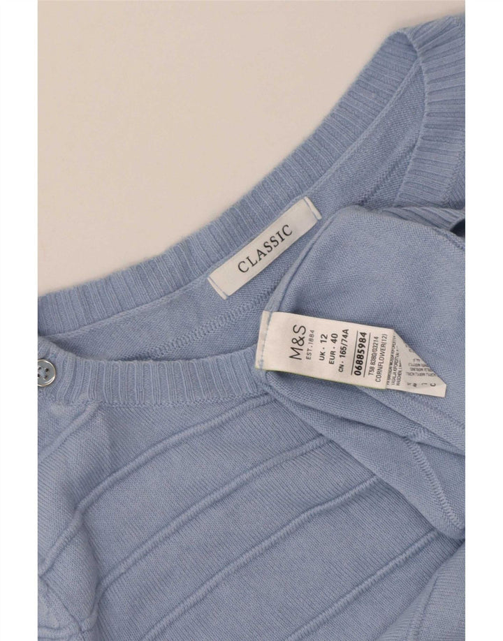 Marks & Spencer Damen-Pullover mit klassischem U-Boot-Ausschnitt, Gr. 12, Mittelblau