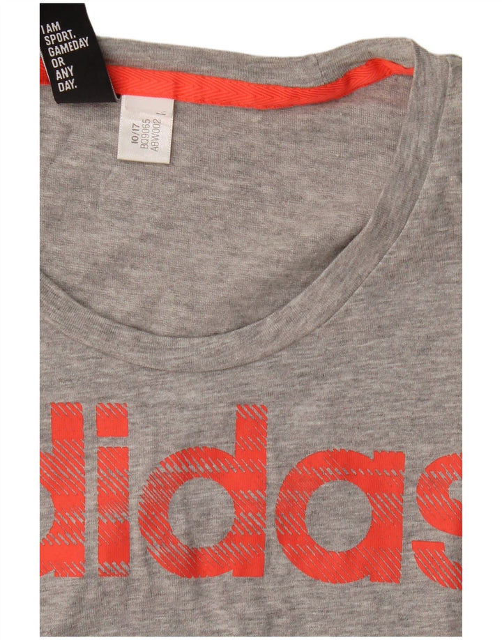 Adidas Damen Graphic T-Shirt Top UK 12 Mittelgrau