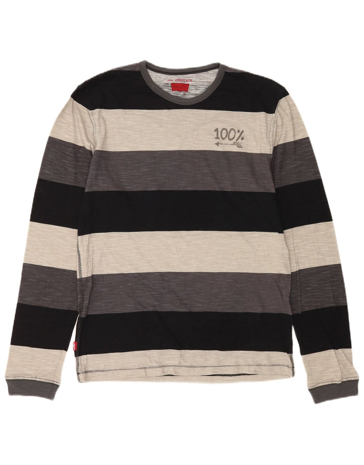 Levi's Herren-Oberteil mit Grafik, langärmelig, groß, mehrfarbig, gestreift, Baumwolle