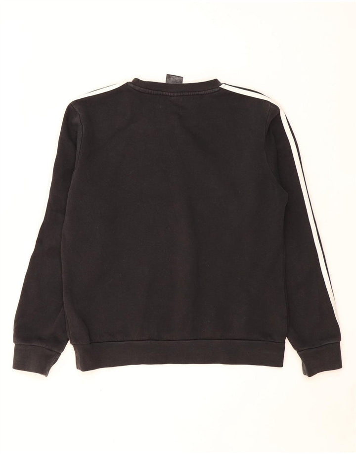 Adidas Damen Sweatshirt Pullover UK 12/14 Medium Schwarz Baumwolle