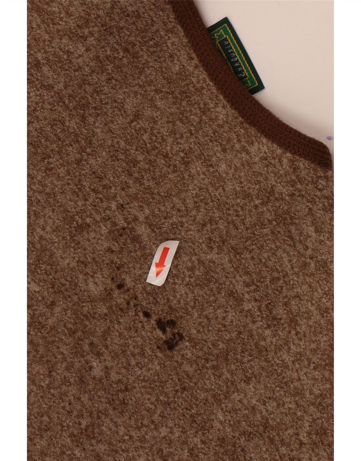 Pfister Herrenweste EU 54 XL Braune Colourblock-Wolle