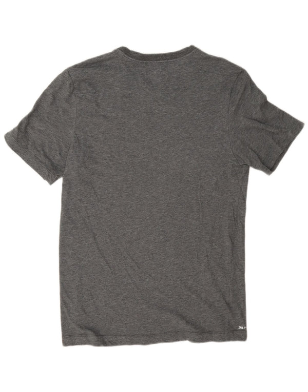 Nike Herren Dri Fit Graphic T-Shirt Top Small Grau Baumwolle