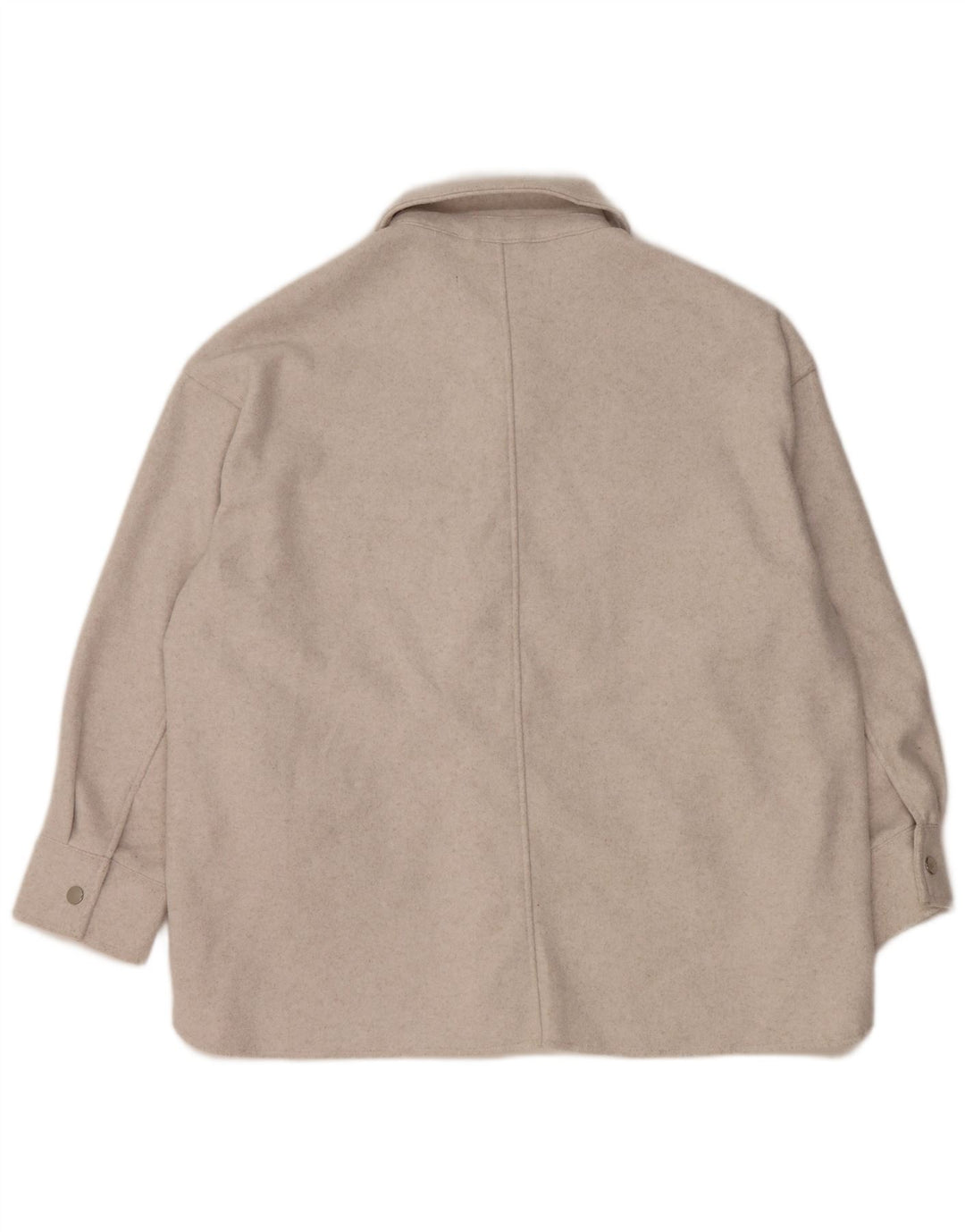 Übergroßes Shacket-Fleece-Hemd von Zara für Damen, UK 16, großes graues Polyester
