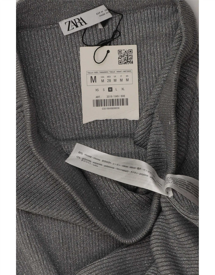 Zara Damen Maxirock Medium W28 L34 Graue Viskose