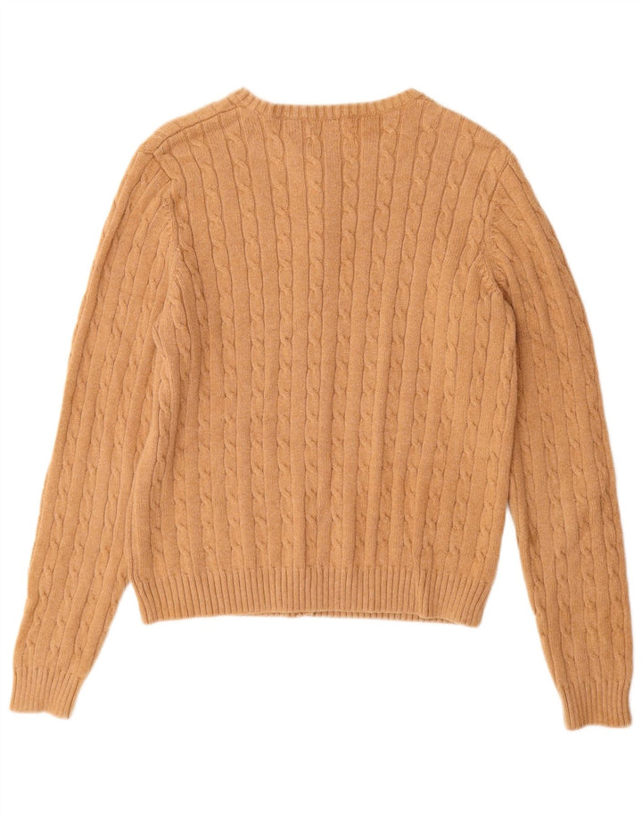 EDDIE BAUER Damen Strickjacke UK 12 Mittelbeige Baumwolle