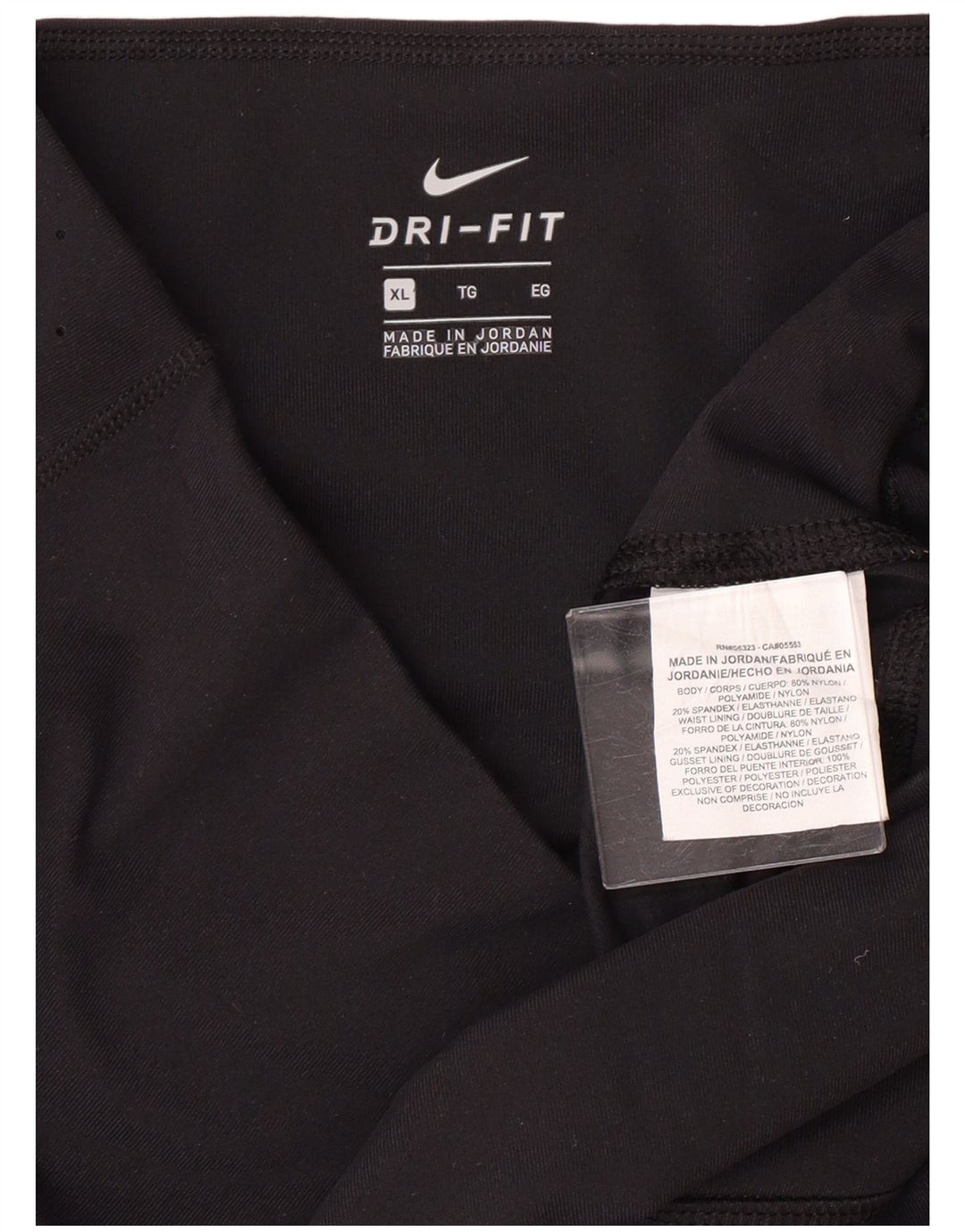 NIKE Damen Dri Fit Leggings UK 18 XL Schwarzes Nylon