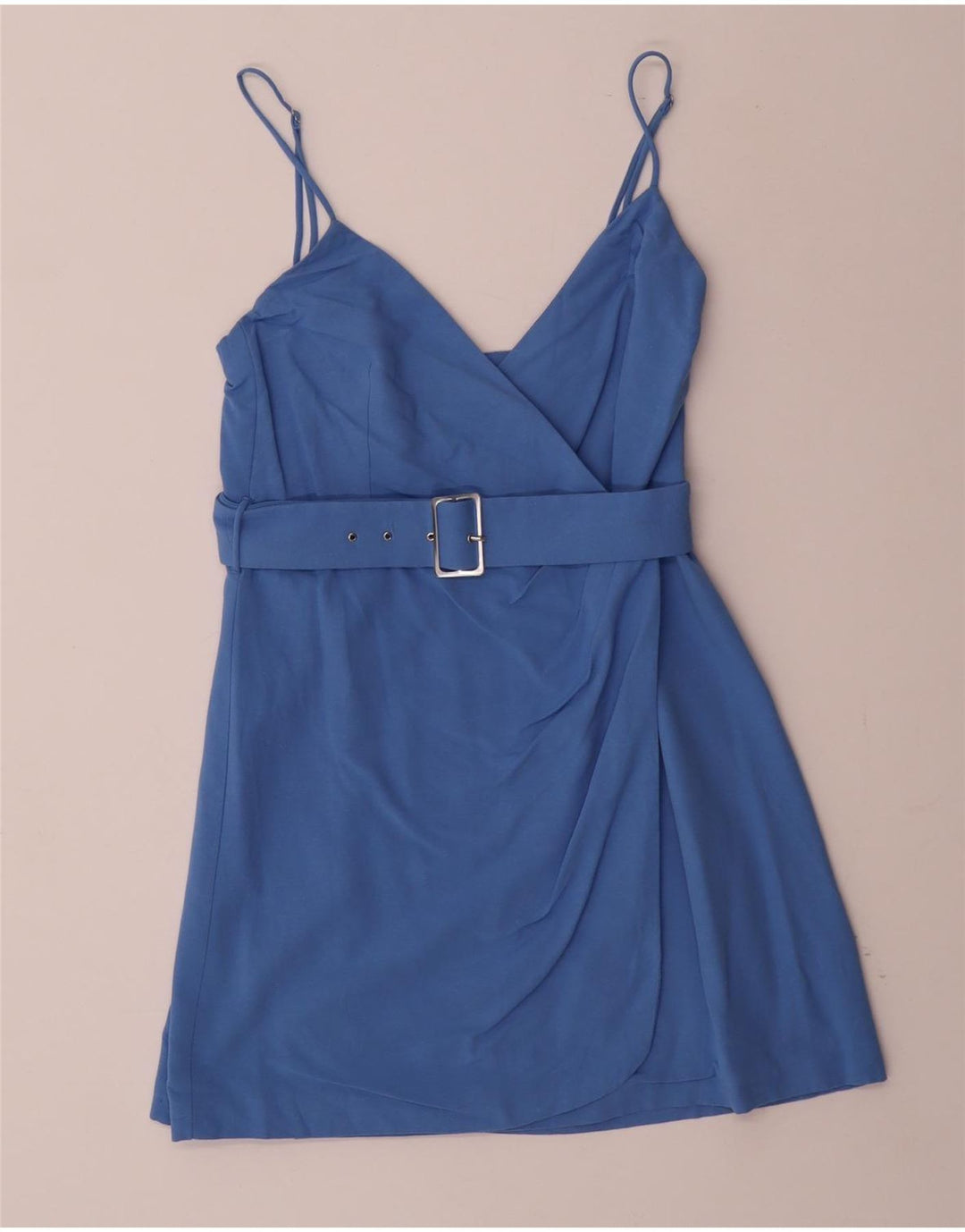 ZARA Damen Slip-Kleid UK 12 Mittelblau