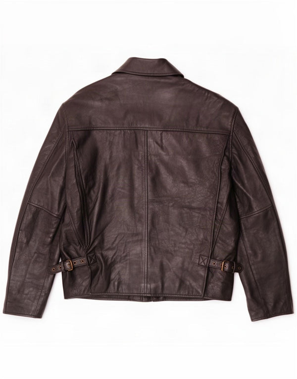 Vintage Herren Lederjacke IT 48 Medium Schwarz