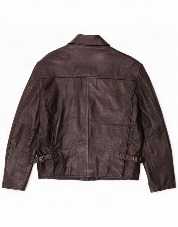Vintage Herren Lederjacke IT 48 Medium Schwarz