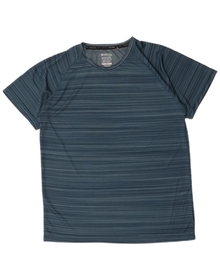 Mountain Warehouse Herren-T-Shirt-Oberteil XL, blau gestreift