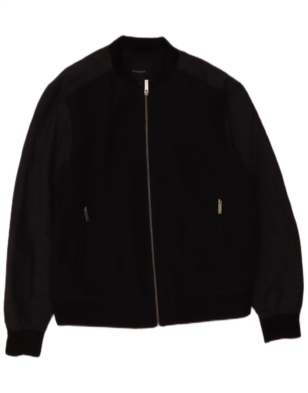MARKS & SPENCER Herren Bomberjacke UK 40 Large Schwarz Colourblock Polyamid