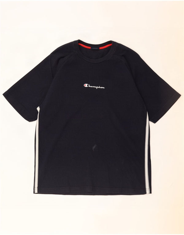 Champion Herren T-Shirt Top Large Marineblau Baumwolle