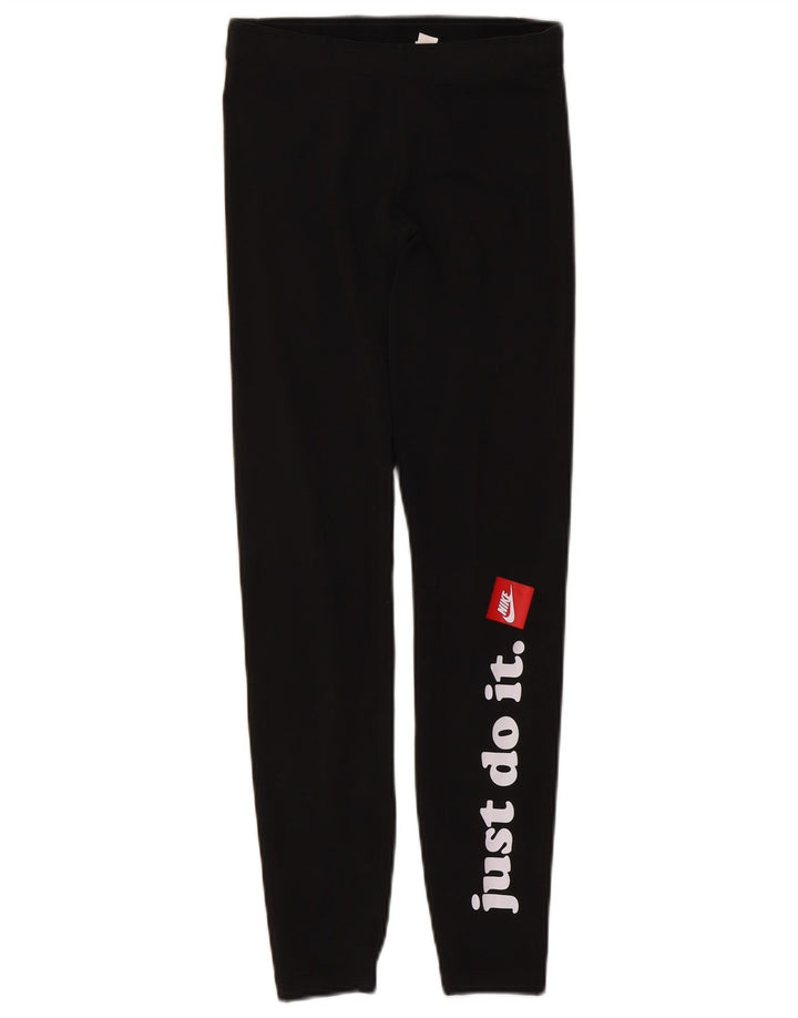 Nike Damen Graphic Leggings UK 10 Small Schwarz