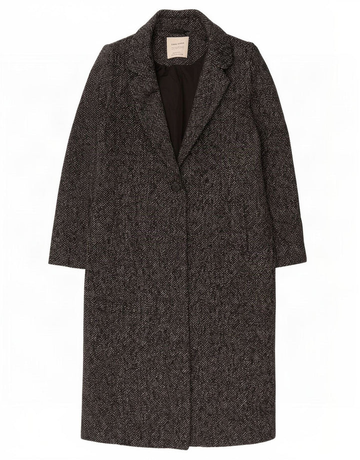 Zara Damen Mantel UK 16 Große graue Wolle