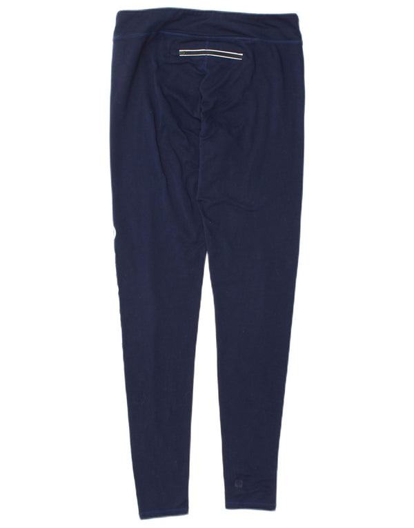 SUPERDRY Womens Graphic Leggings UK 4 XS  Navy Blue Polyester