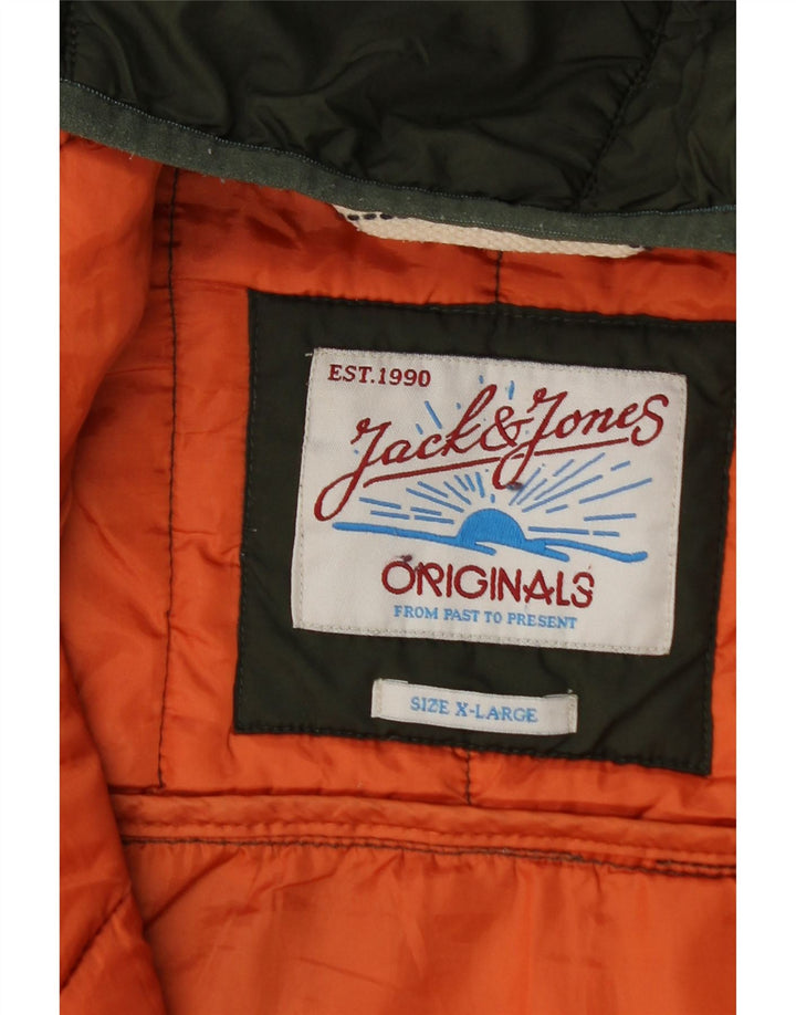Jack & Jones Herren-Jacke mit Kapuze, gepolstert, UK 42, XL, Grün, Polyester