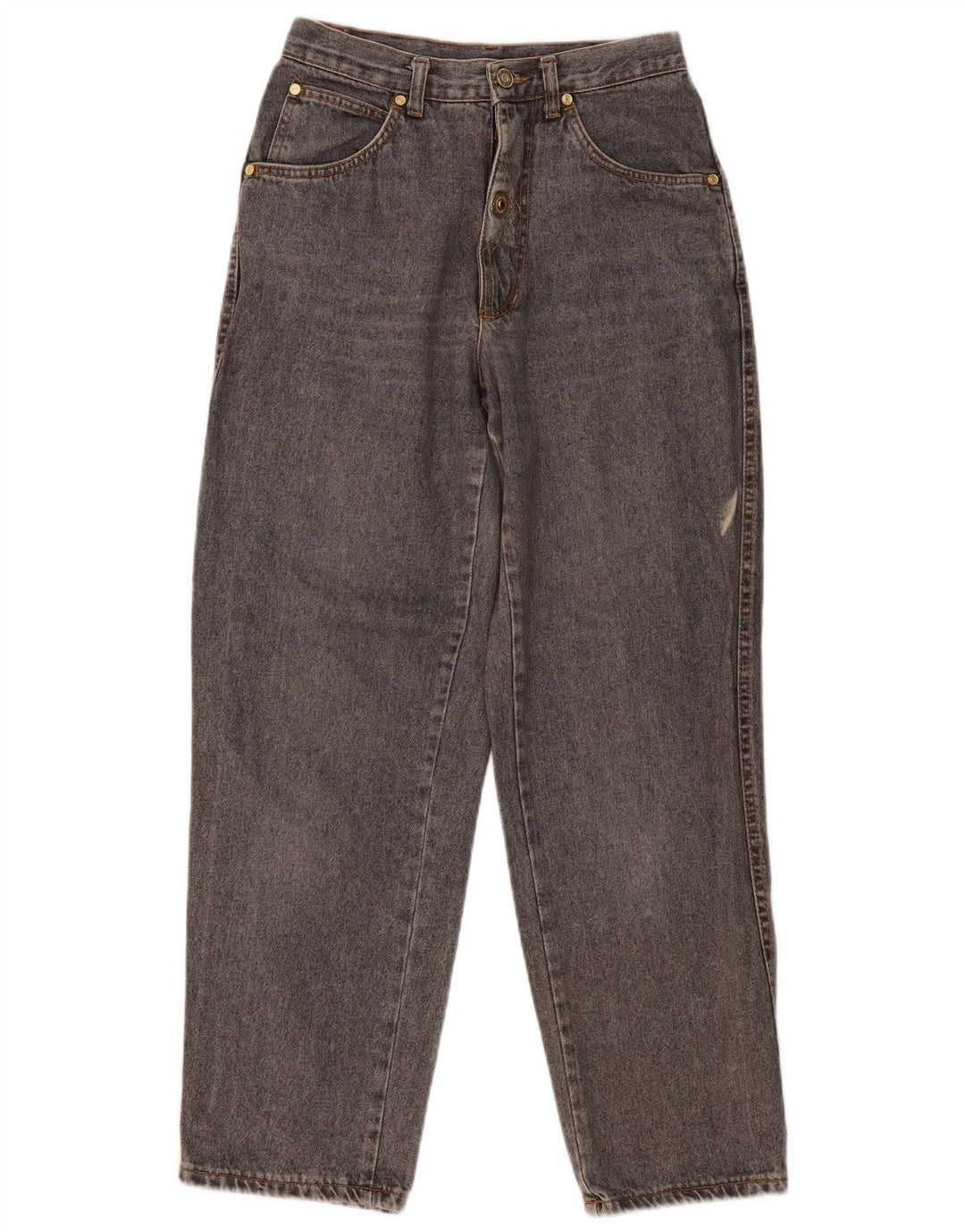 Vintage Damen High Waist Tapered Jeans IT 46 Large W28 L29 Graue Baumwolle