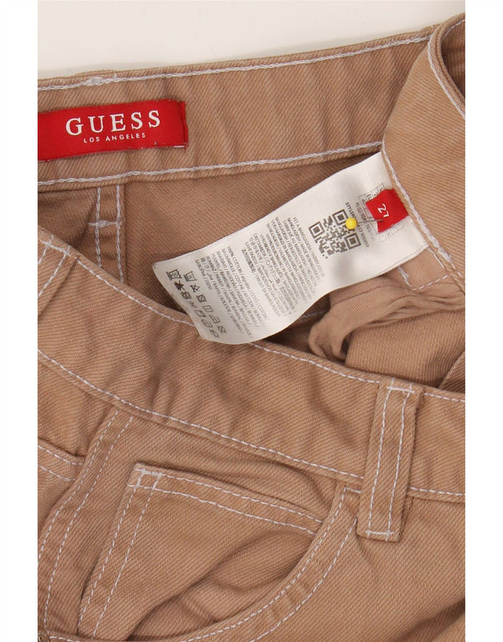 GUESS Womens Straight Cargo Trousers W27 L28 Brown Cotton Vintage Guess and Second-Hand Guess from Messina Hembry 
