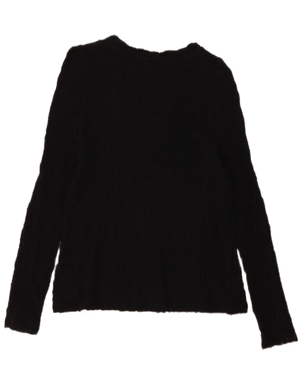 Marks & Spencer Damen-Pullover mit U-Boot-Ausschnitt, Gr. 18, XL, Schwarz, Baumwolle