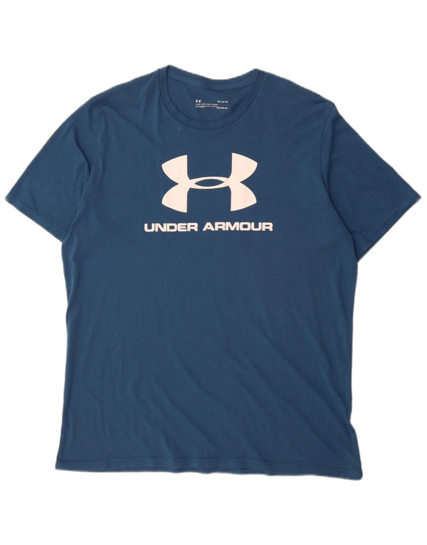 Under Armour Herren Heat Gear Graphic T-Shirt Top Large Blau