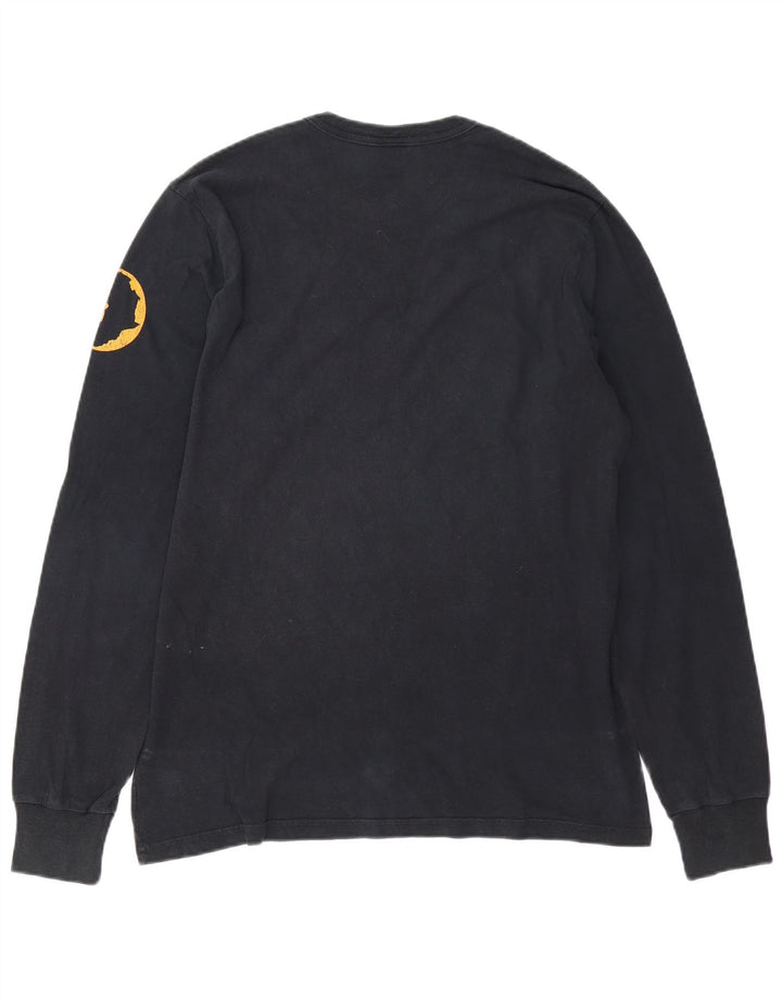 FRANKLIN & MARSHALL Mens Graphic T-Shirt Long Sleeve Large Black Cotton