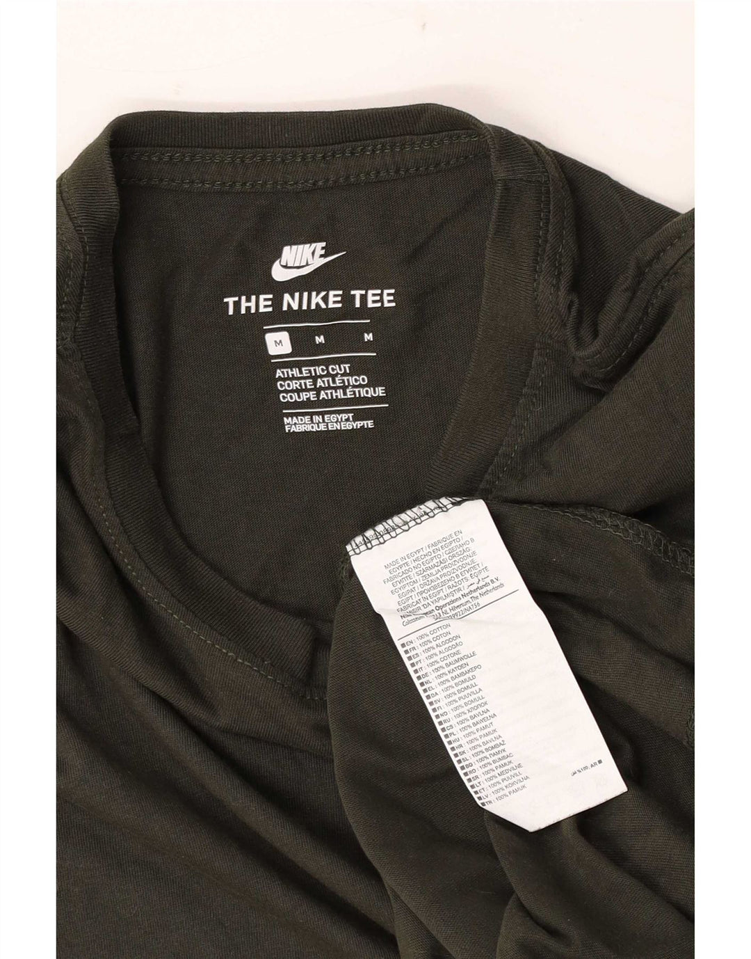 Nike Herren Athletic Cut T-Shirt-Oberteil aus mittelgrüner Baumwolle
