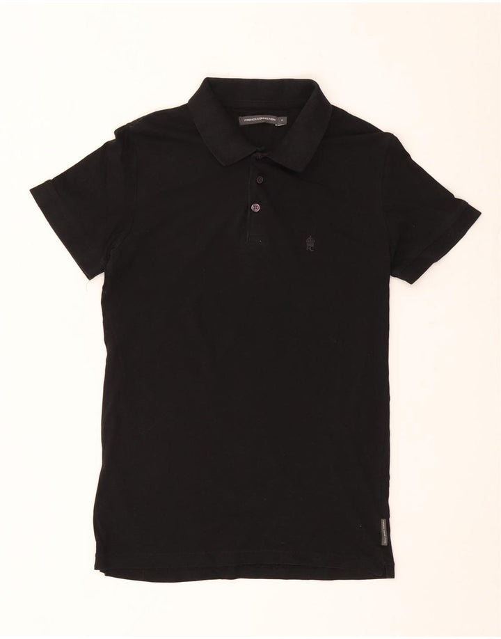 French Connection Herren-Poloshirt, Größe S, schwarze Baumwolle