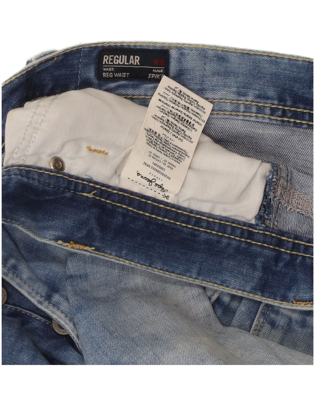 PEPE Jeans Damen Straight Jeans W33 L32 Blaue Baumwolle