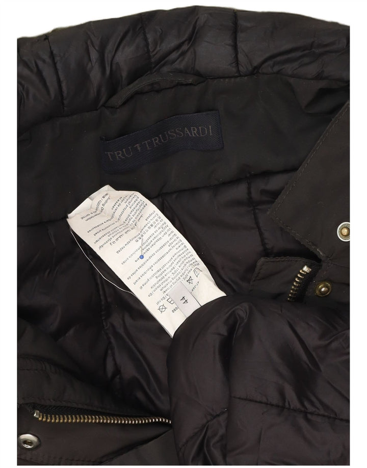 Trussardi Damen-Übergröße, gepolsterter Mantel mit Kapuze, IT 44, mittelbraunes Nylon