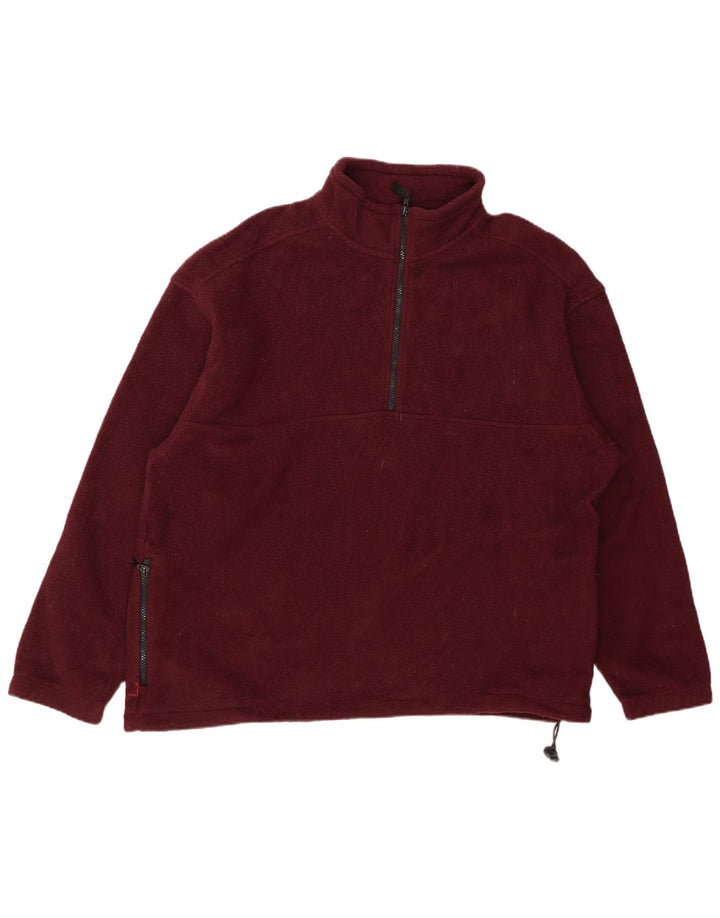 Eddie Bauer Herren-Fleecepullover mit Reißverschluss am Hals, großes Burgunderrot, Polyester