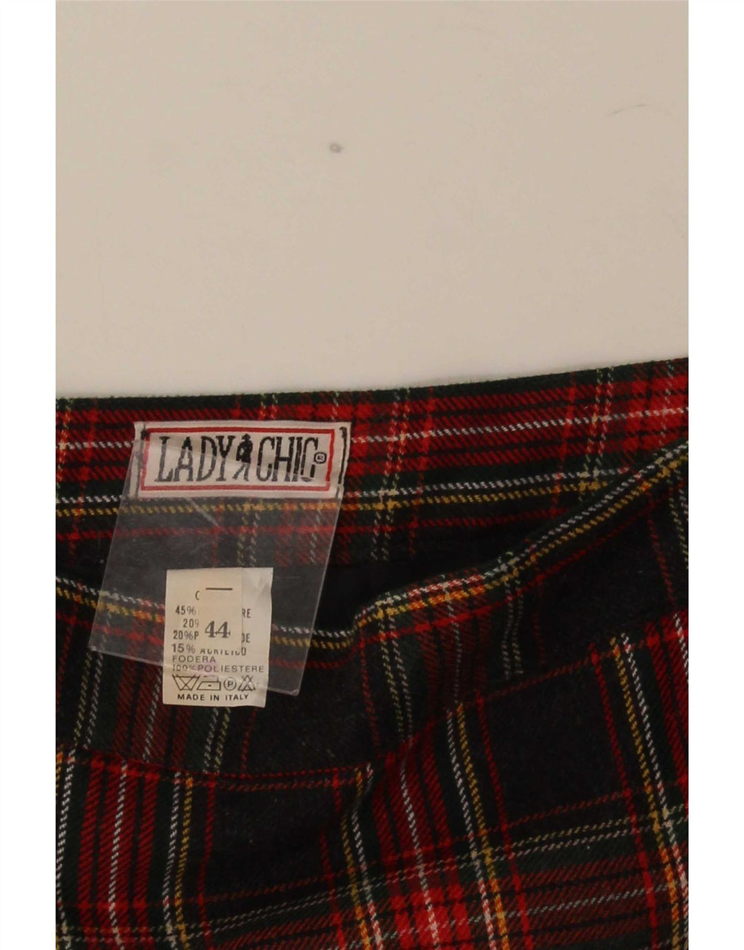 Vintage Damen Bleistiftrock IT 44 Medium W28 Schwarz kariertes Polyester