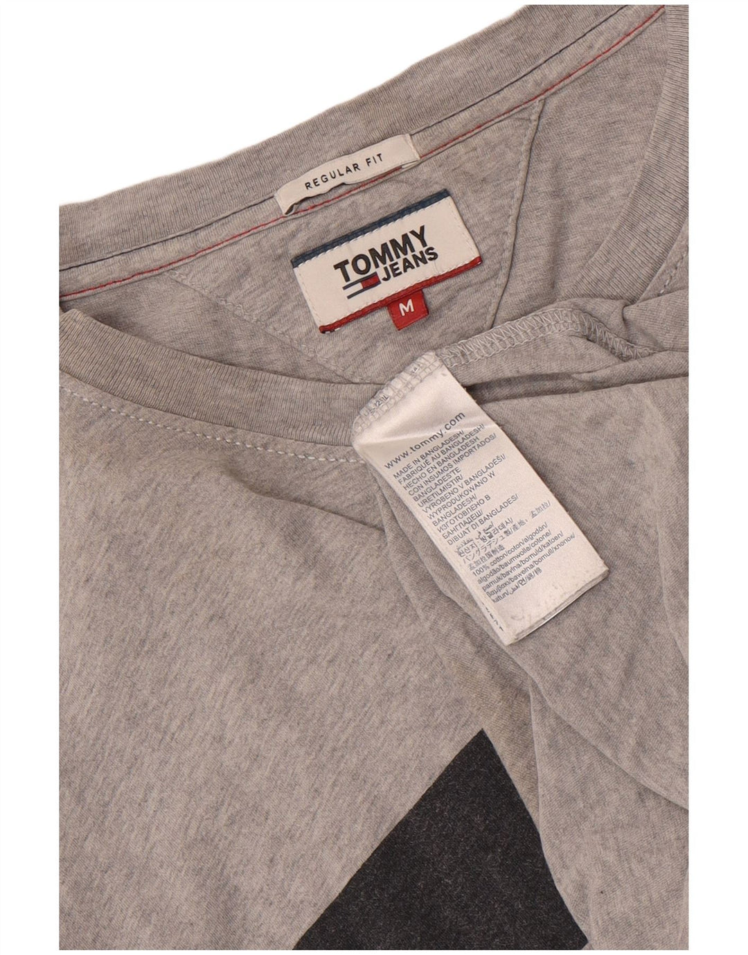 Tommy Hilfiger Herren-T-Shirt mit normaler Passform, mittelgrauer Baumwolle