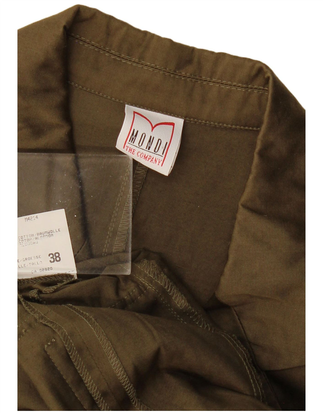 MONDI Damen-Blazer, ärmellos, 4 Knöpfe, EU 38, mittlere Khaki-Baumwolle