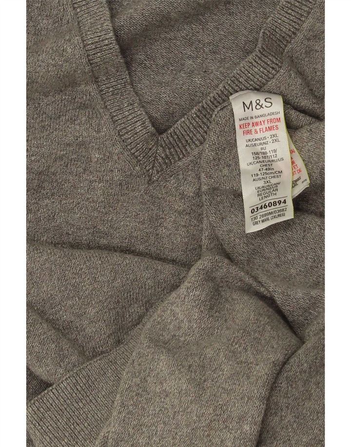 Marks & Spencer Herren Weste Tank Top 2XL Grau Baumwolle
