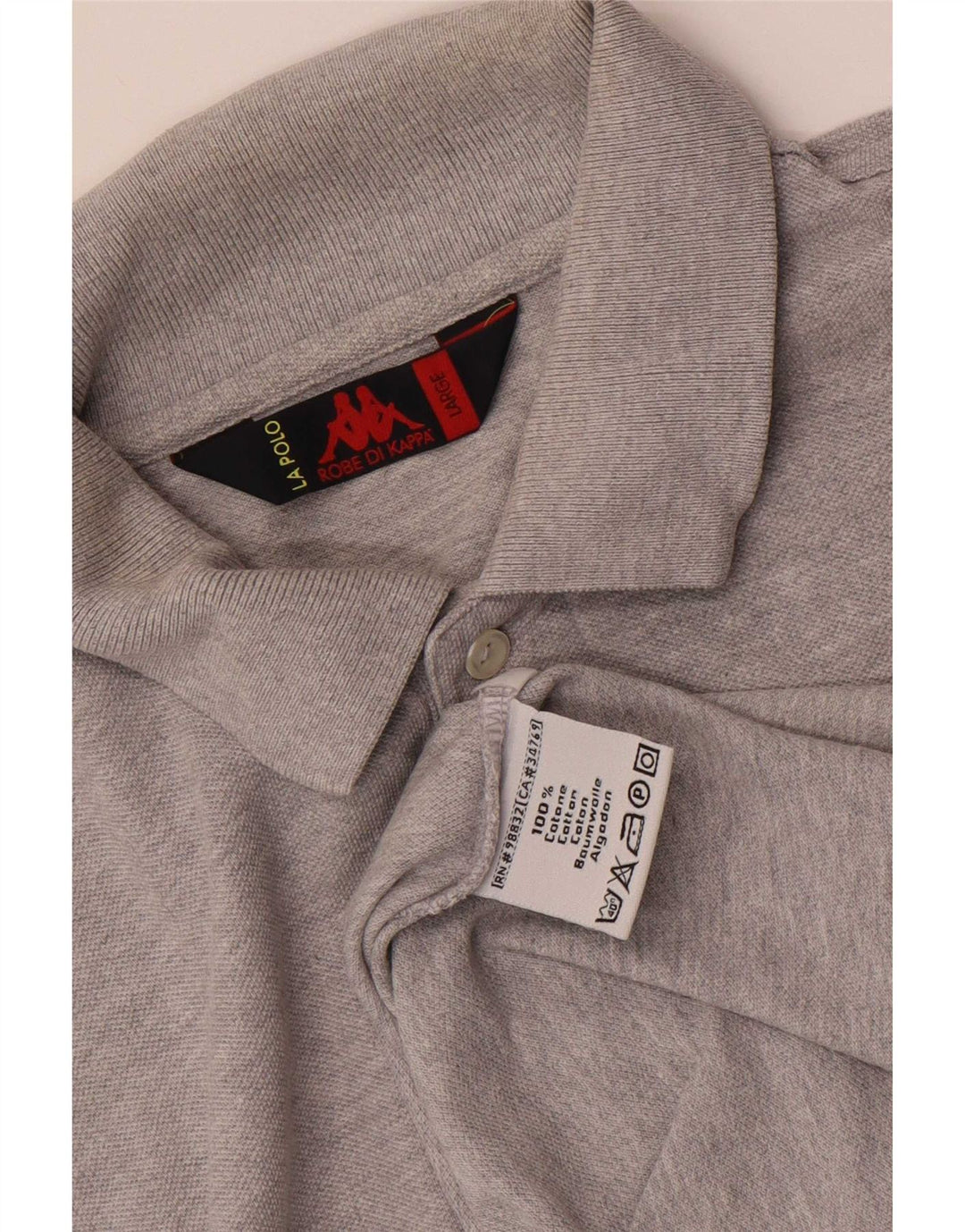 Kappa Herren-Poloshirt, große graue Baumwolle