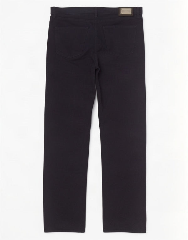 Hugo Boss Mens Straight Casual Trousers W34 L34 Navy Blue Cotton
