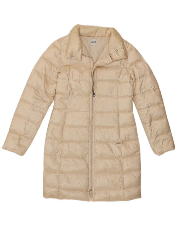 Liu Jo Damen Wattierter Mantel IT 38 XS Off White Polyamid