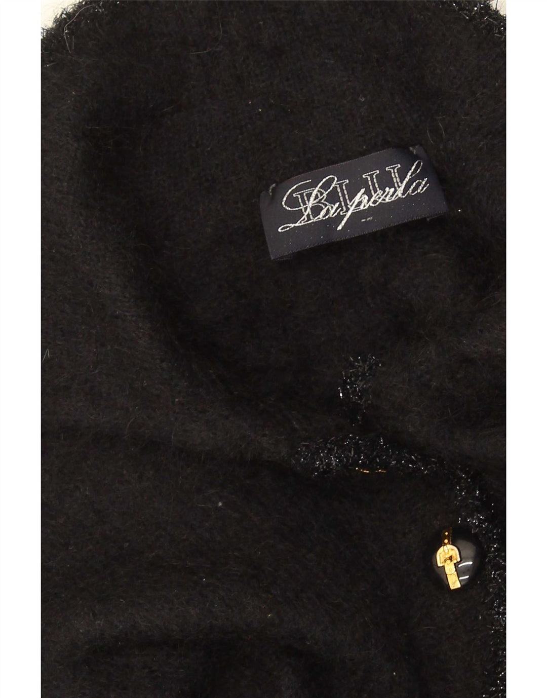La Perla Damen-Cardigan-Pullover UK 12 Mittelschwarzes Mohair