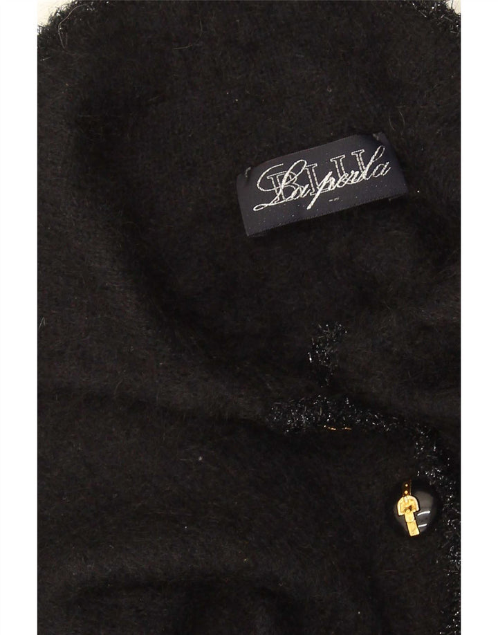 La Perla Damen-Cardigan-Pullover UK 12 Mittelschwarzes Mohair