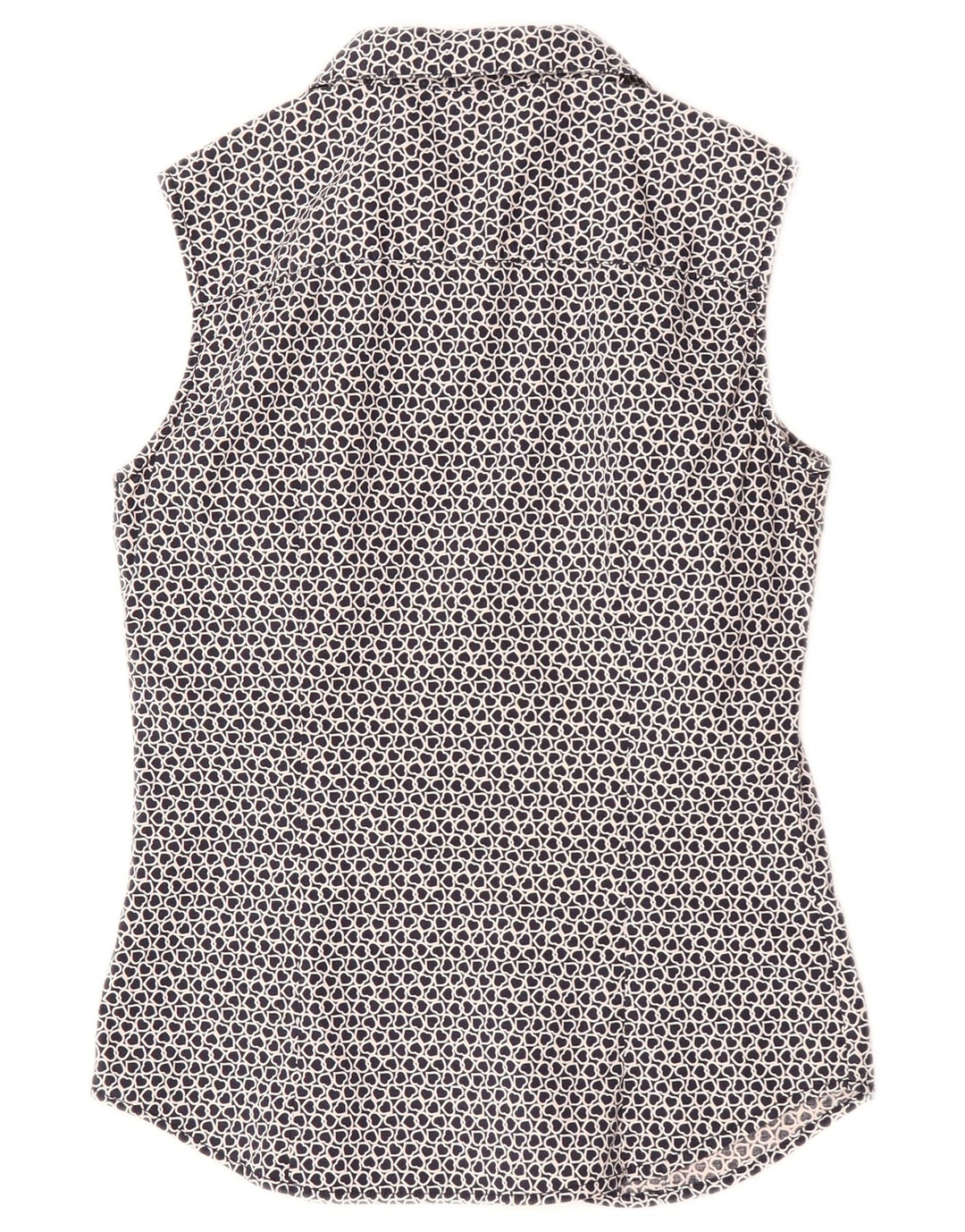 Les Copains Damen ärmellose Hemdbluse IT 42 Medium Navy Blue Heart