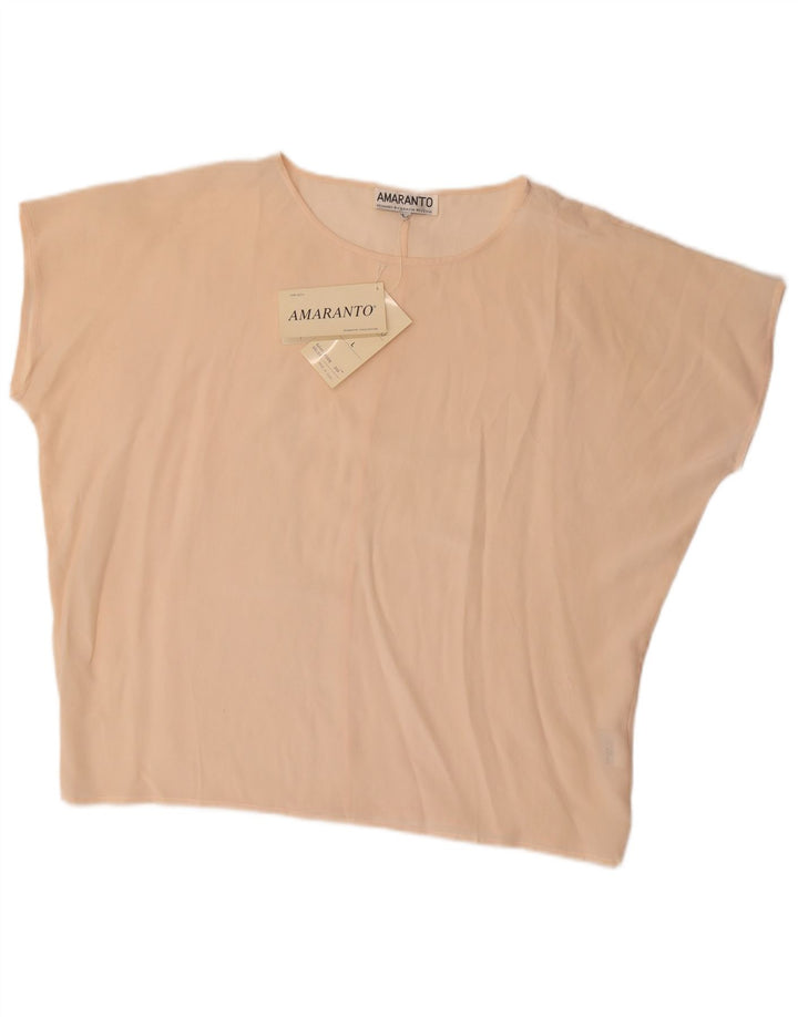 Amaranto Damen-Blusenoberteil in Übergröße, UK-Größe 46, Größe L, Beige, Seide