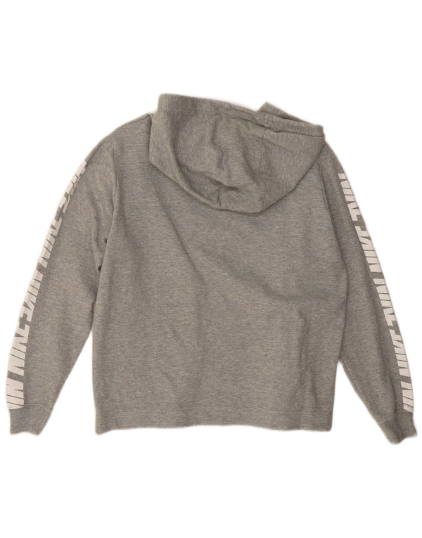 Nike Womens Graphic Oversized Hoodie Pullover UK 14 Mittelgraue Baumwolle